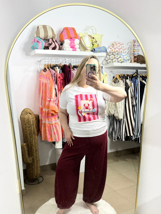 Camiseta cangrejo fucsia