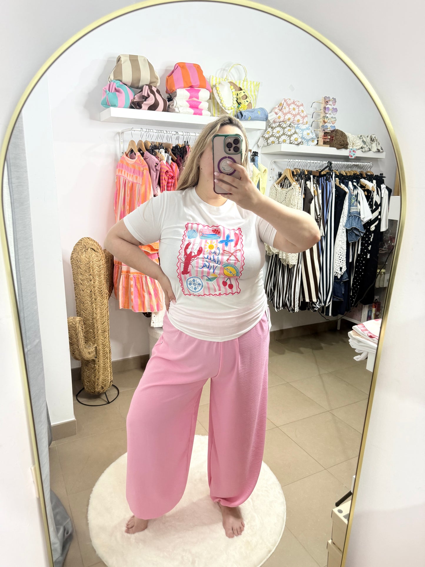 Camiseta océano fucsia