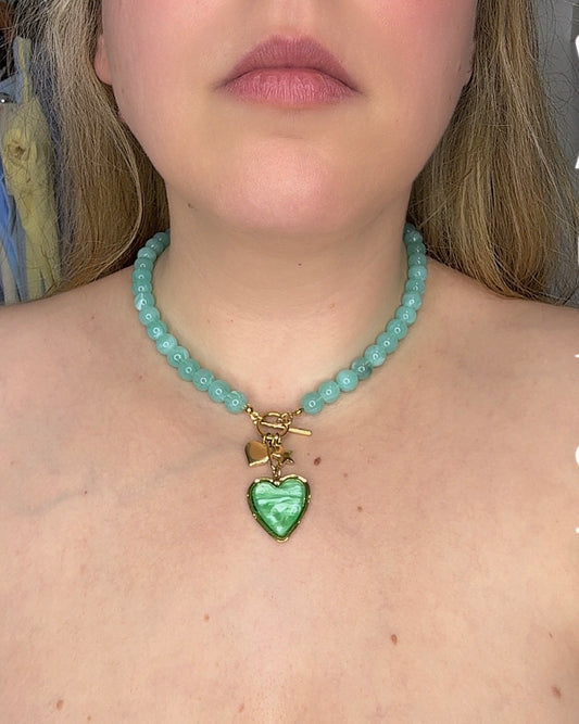 Colgante cuore menta