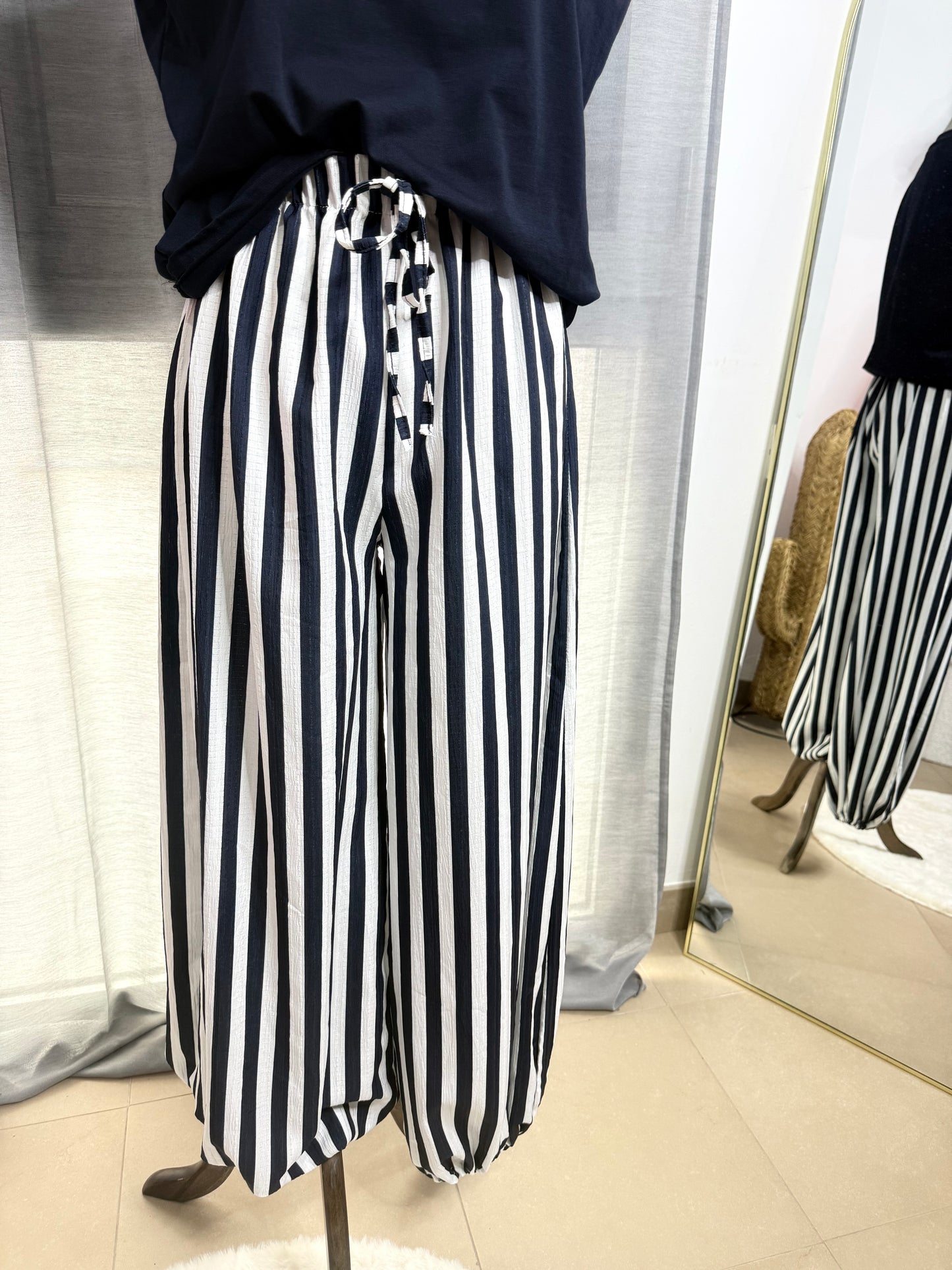 Pantalón safari goma marino