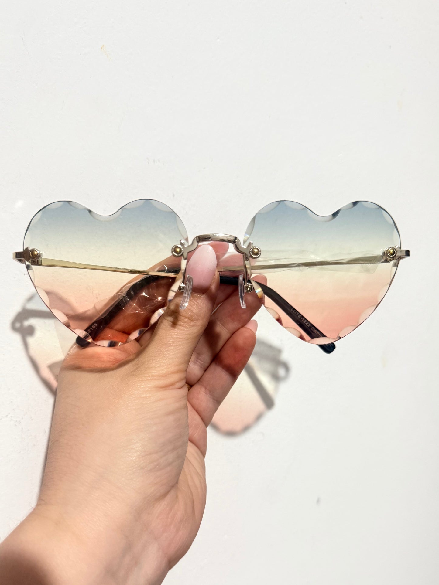 Gafas corazón kaki