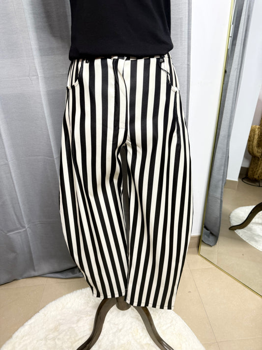 Pantalón baloon raya negra
