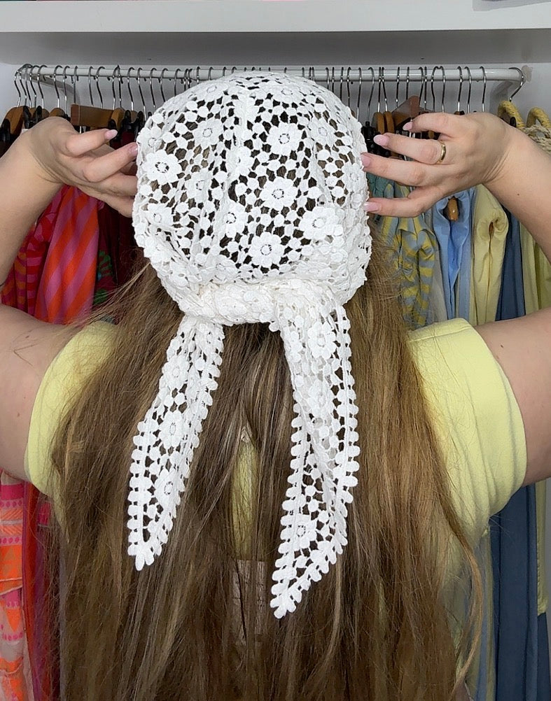 Pañuelo crochet blanco